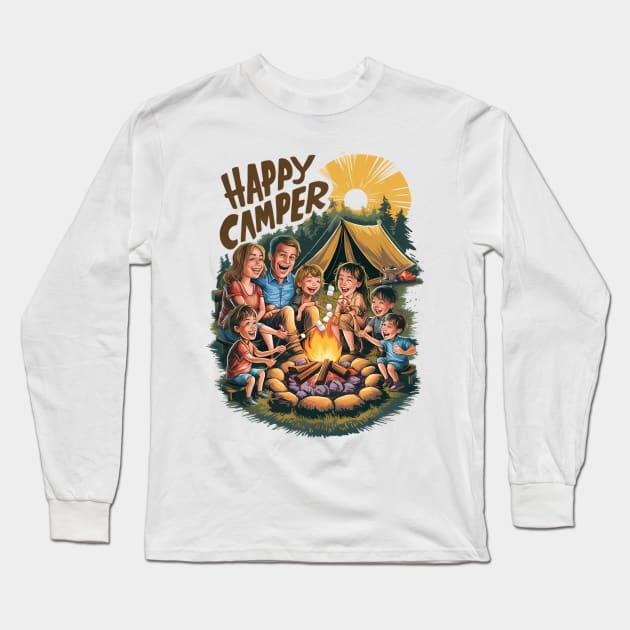 Happy Camper Long Sleeve T-Shirt by coollooks